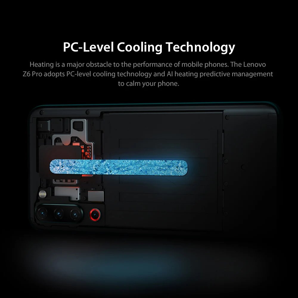 Lenovo Z6 Pro с глобальной ПЗУ, 8 ГБ, 128 ГБ, Восьмиядерный процессор Snapdragon 855, дисплей 6,39 дюйма, 1080 P, сканер отпечатков пальцев, смартфон, задняя камера 48 МП, четыре камеры