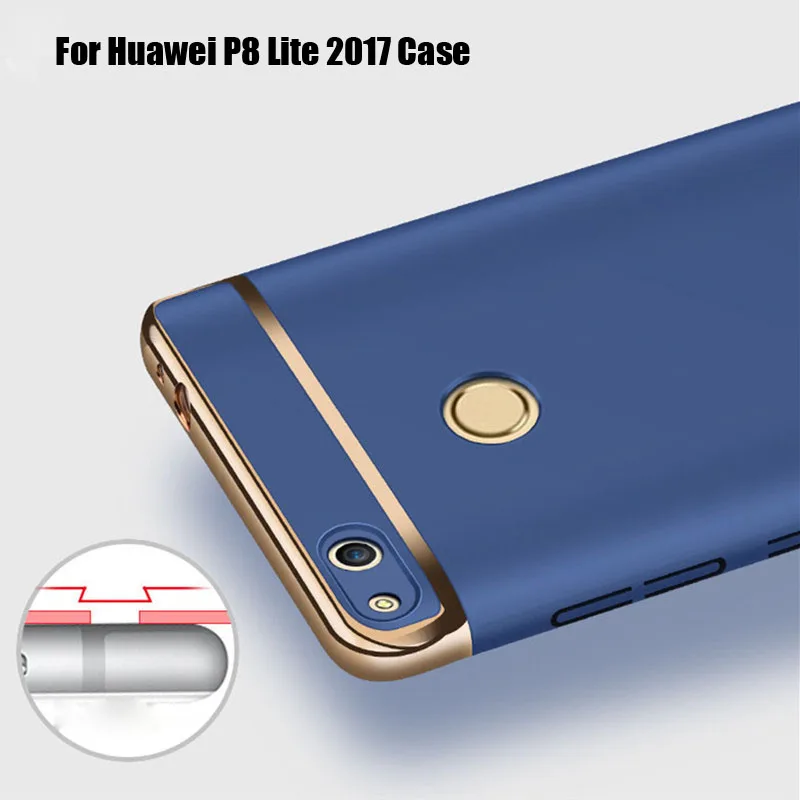 Чехол для Huawei P9 Lite 2017 Honor 8 задняя крышка 3 в 1 металлические Матовые шелковистые