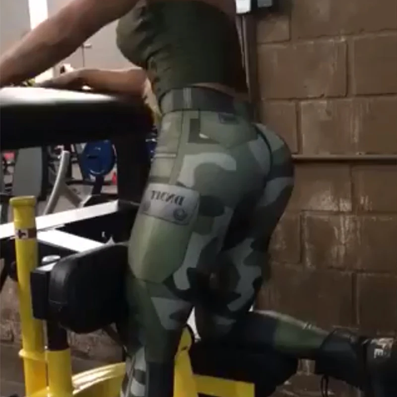 CHRLEISURE Высокая талия женские Леггинсы Брюки Модный комплект одежды камуфляжного