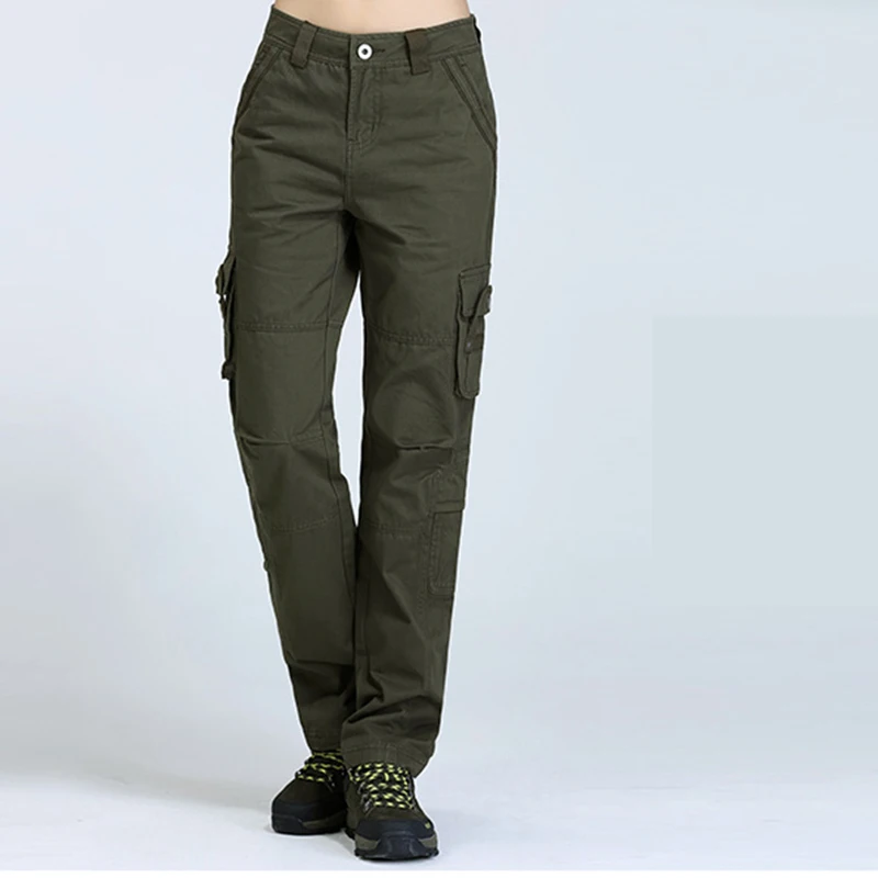 Autumn Brand Women Cargo Pants Casual Green Pockets Decoration Patchwork Joggers Trousers | Женская одежда