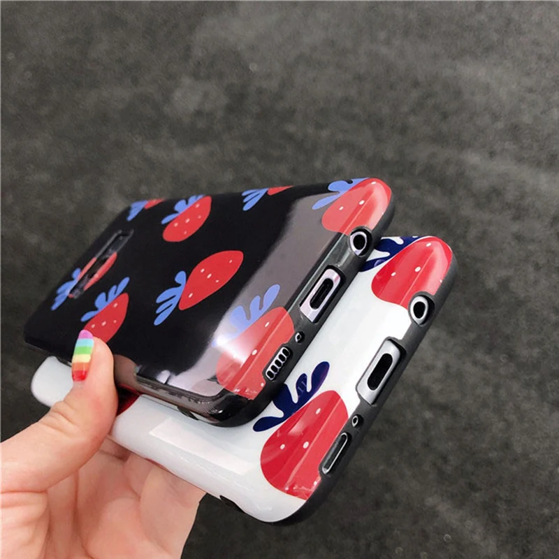 YHBBCASES для Samsung Note 8 9 мультфильм фрукты IMD мягкие чехлы модные милые клубники