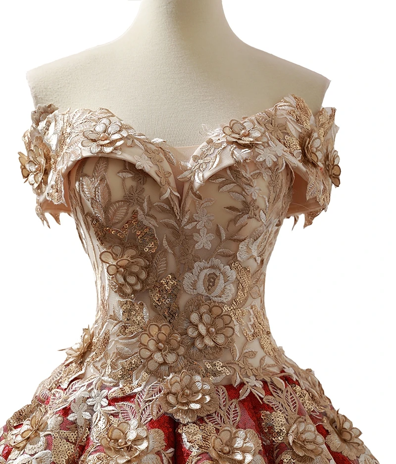 J66704 janceber красное 15 лет Quinceanera платье с открытыми плечами пышные бальные платья