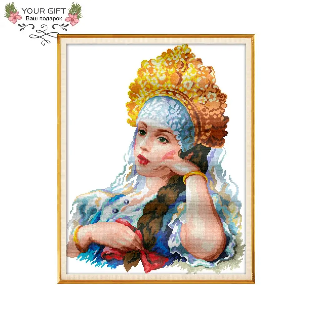 Ваш подарок RA219 14CT 11CT Счетный и штампованный домашний декор Золотая Корона