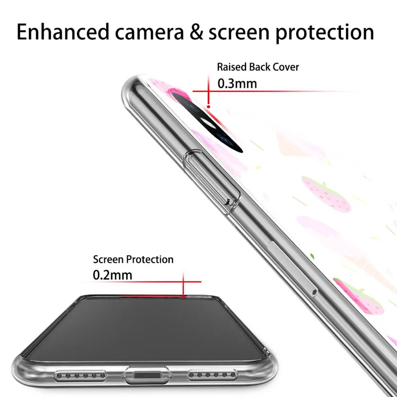 Прозрачный чехол USLION с фруктами для iPhone X XS XR Xs Max мягкий из ТПУ мультяшными
