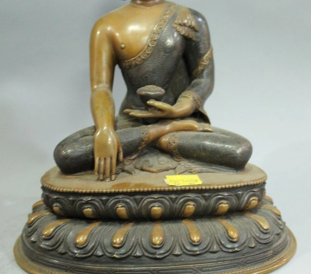 Бесплатная доставка 9 &quotХрам тибетского буддизма бронзовая статуэтка Будда