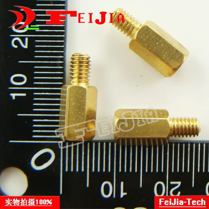 

10 шт./лот M4 * 10 + 6 мм шестигранные медные колонны с одной головкой интервальные колонны латунные крепежные болты Болты