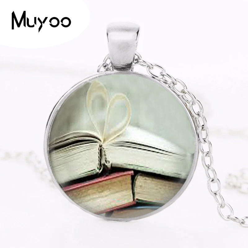 Book Page Necklace Librarian Jewelry Bibliophile Lover Art Pendant Statement Choker Women Men Vintage HZ1 | Украшения и