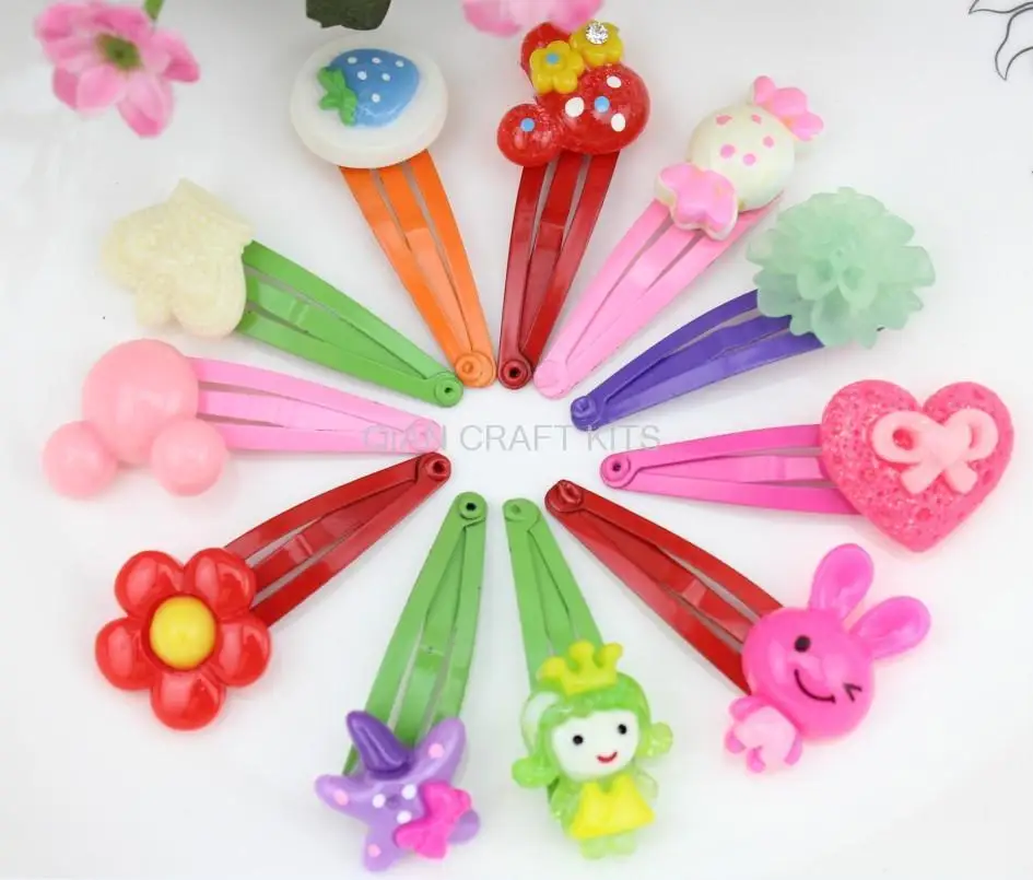 Милые заколки для волос ручной работы из каучука 100 шт. подарок с смешанным