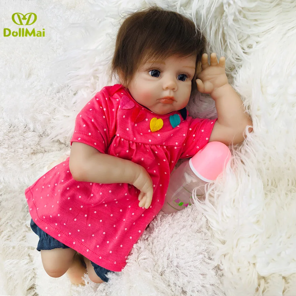 

Baby reborn soft silicone dolls toys for children gift 20" 50cm newborn babies girl doll bebes reborn bonecas gift