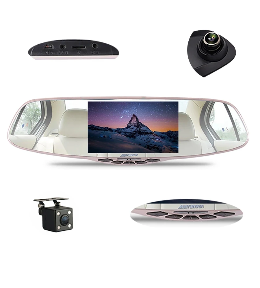 Новейшее 5 дюймов Автомобильное зеркало заднего вида автомобиля Dvr камера HD 1080 P