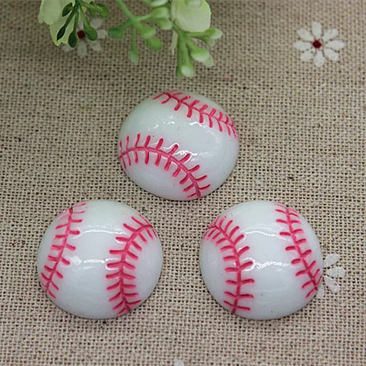 

10PCS 24MM Cute Resin Sports Ball Softball Flatback Cabochon Embellishment Accessories DIY Scrapbooking Craft Making