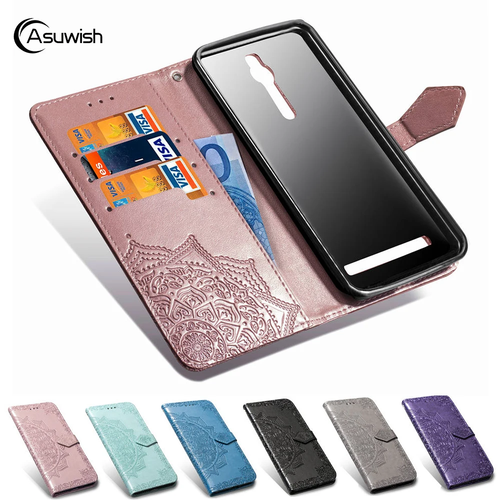 Кожаный чехол бумажник с откидной крышкой для Asus Zenfone 2 Laser ZE550KL ZE551KL 5 Lite 5Q ZC600KL 5Z