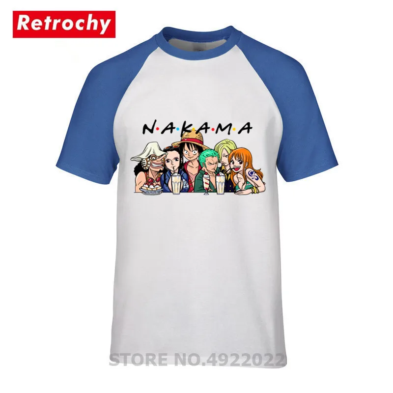 Япония стиль NAKAMA один кусок футболка новый дизайн пиратский король Луффи