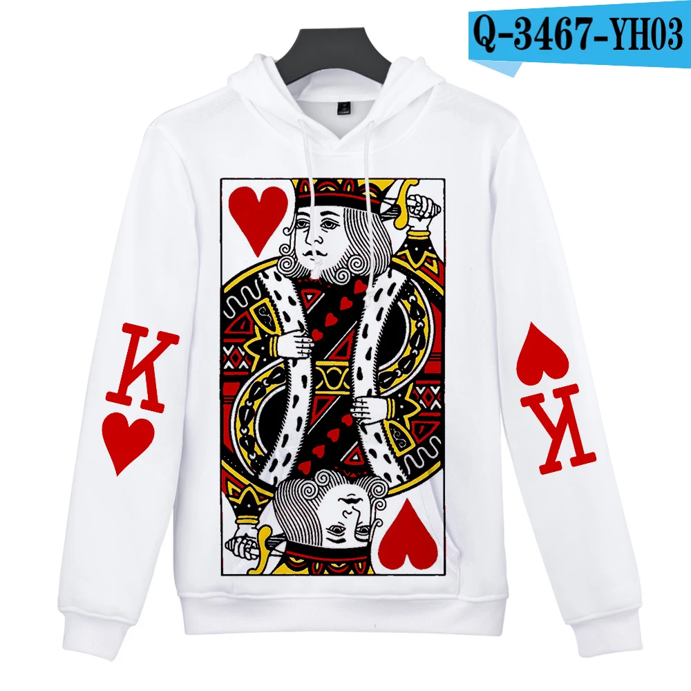 Лидер продаж, худи, Poker, 3D, толстовки для мужчин и женщин, Harajuku, толстовки, новинка, с принтом красного сердца, K Poker, 3D толстовки, мужские повседневные толстовки - Цвет: 3D