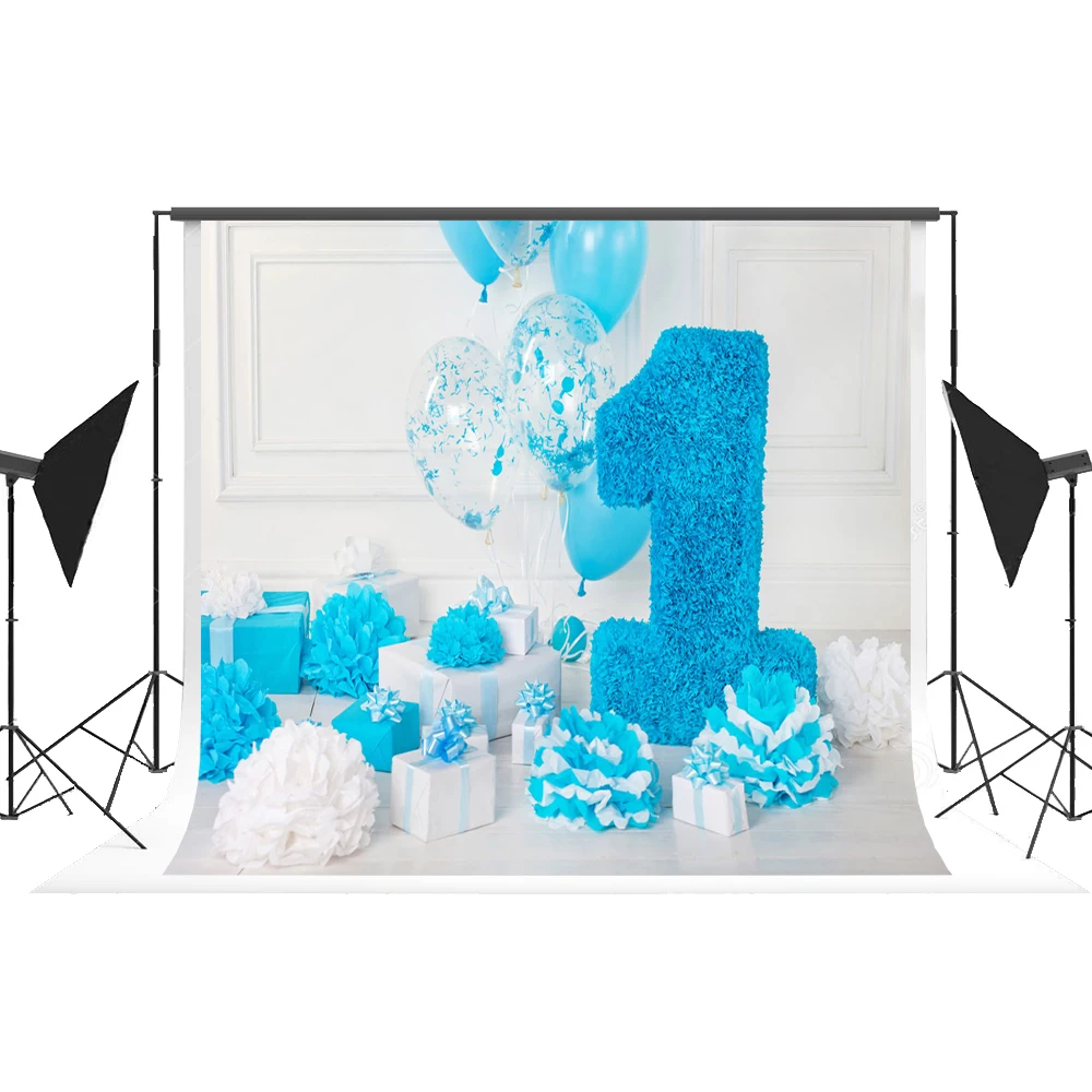 Kate Bithday Фоны синий шар фон новорожденных партия Photo Booth для Для детей Детские