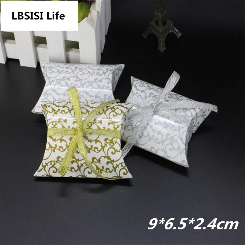 LBSISI Life 10 шт. Подарочная коробка для конфет подарочная в форме подушки свадьбы