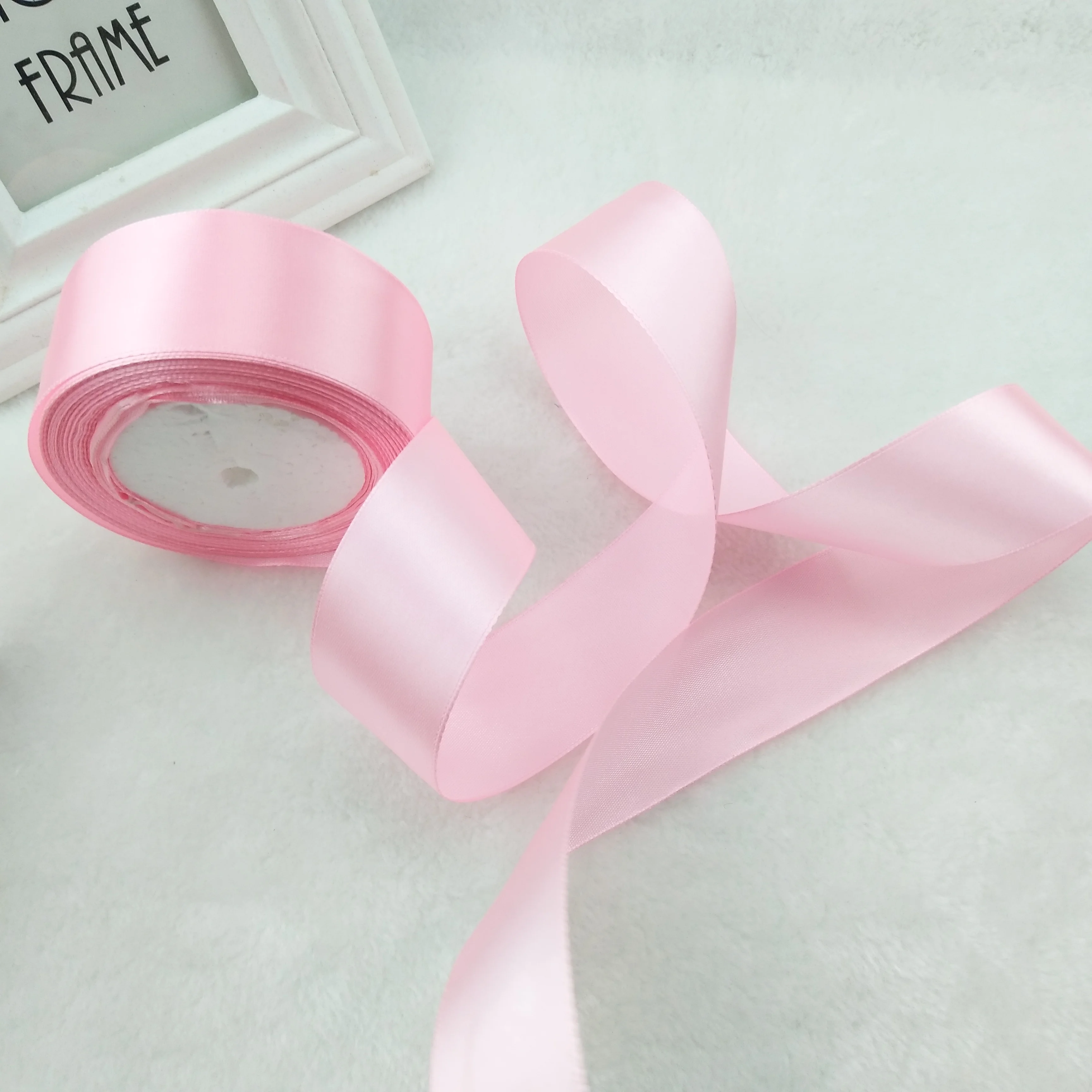 Длинная шелковая атласная розовая лента 22 м украшение для свадьбы вечеринки дома