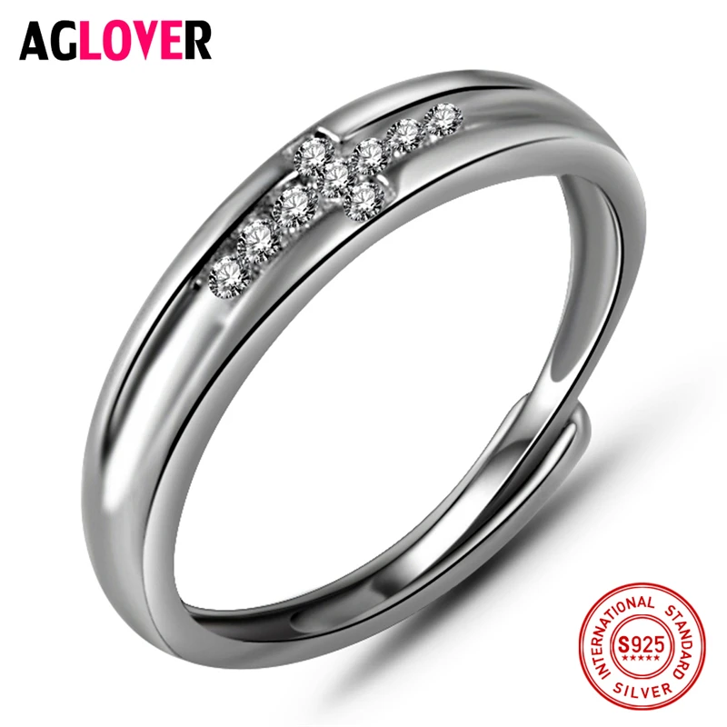Мужское и женское кольцо из серебра 925 пробы с фианитом|jewelry women rings|jewelry mens ringsjewelry