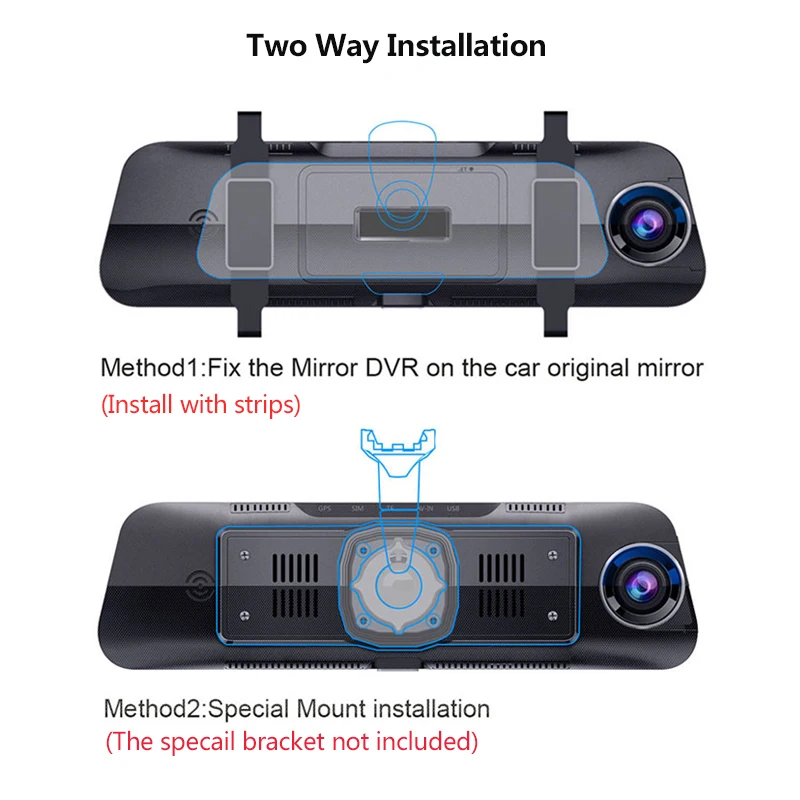 Зеркало заднего вида ANSTAR 10 дюймов 4G 3G 1080P Android DVR GPS навигация ADAS Wi Fi двойной