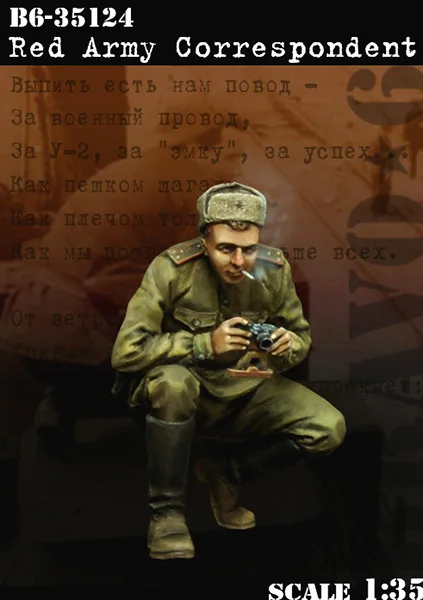 

1/35 Red Army Correspondent Resin kit soldiers GK Military subject matter of WWII Scene combination Uncoated No colour