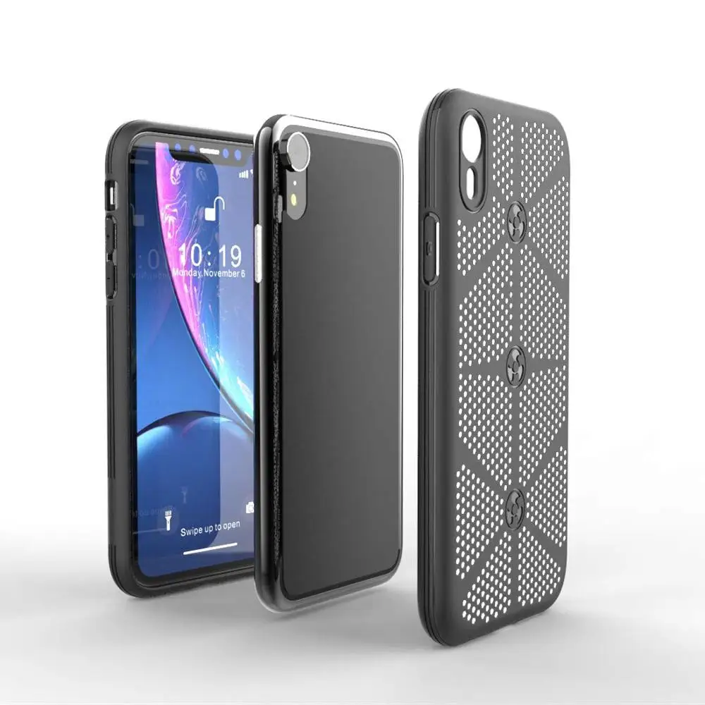 

Case TPU Phone Protective Cover For iPhone Xs max xr Breathable Hole Pattern with Heat Dissipation