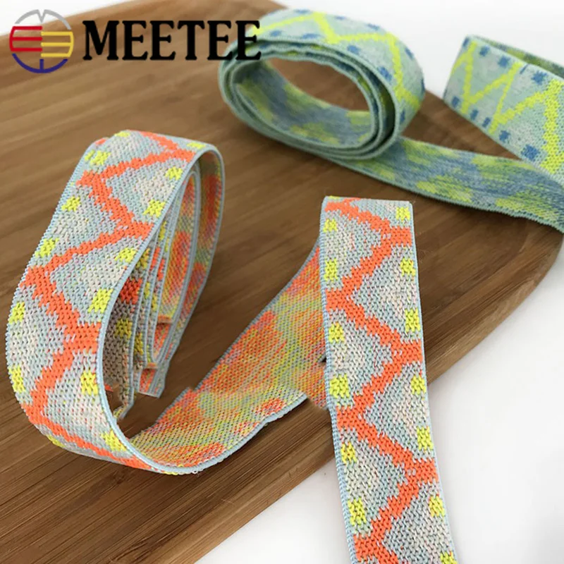 Meetee 3 метра 2 5 см толстая эластичная лента жаккардовое украшение Резиновая