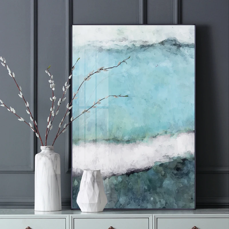 

Nordic Blue Black Canvas Art Modern Dreaming Colour Poster Abstract Print Fashion Wall Art Picture for Living Room Cuadro Decor