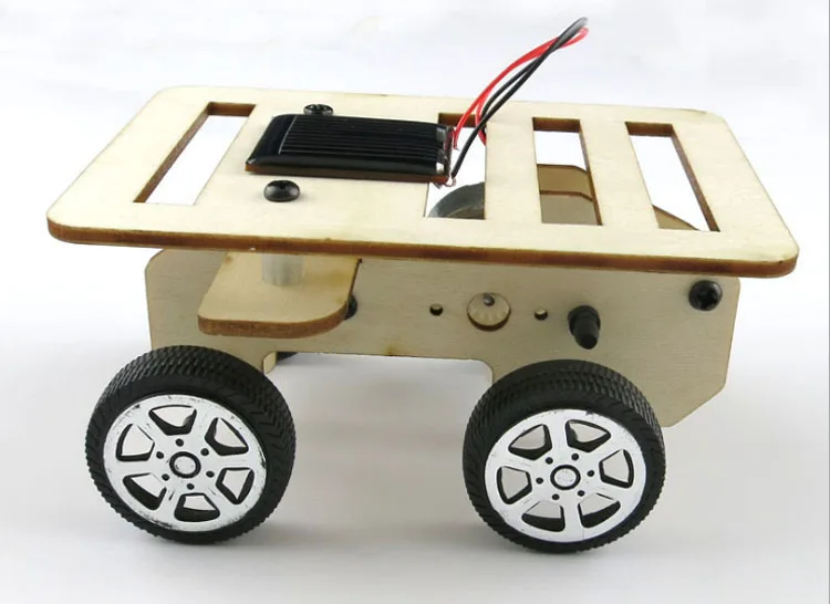 Солнечные Модель автомобиля Дерево Мини DIY Технология Малый Игрушечные лошадки
