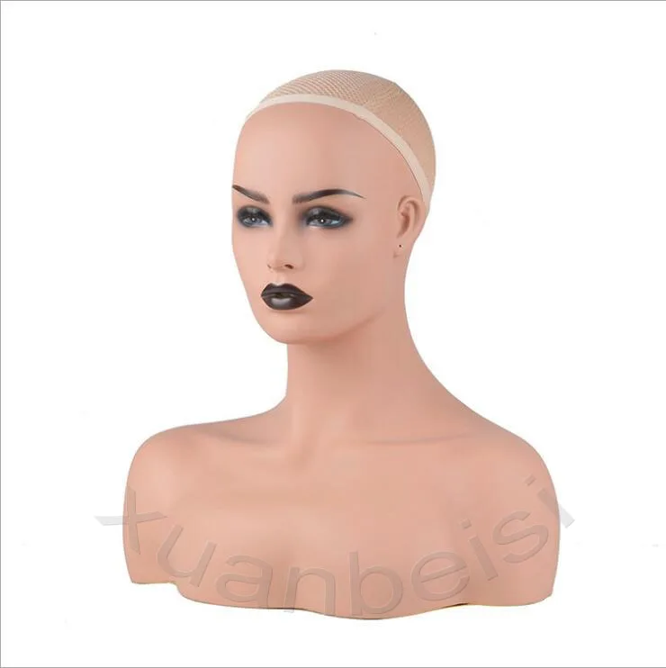 Female Realistic Fiberglass Manikin Head Bust Sale For Jewelry Hat Earring Lace Wig Display Nice Dummy Wig Mannequin Head enlarge