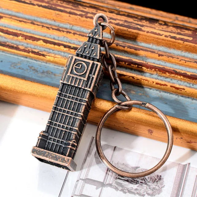Antique Copper Лондонский золотой часы модель маленький мини брелок Сувенир подарок 3D Металл Лондон Великобритания сувенир из Британии Биг Бен брелок для фестиваля - Цвет: Antique Copper