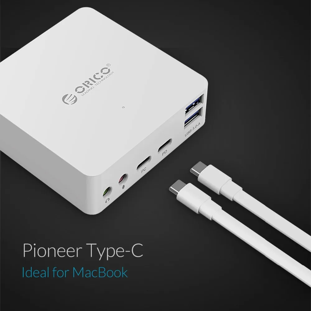ORICO Type-C HUB USB3.0 Support HDMI 4K Video Mobile Host Dock RJ45 Microphone&ampEarphone PD and DC 12V Power for Office | Компьютеры и