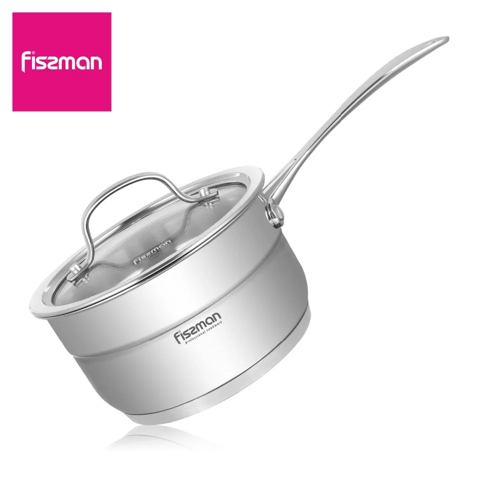 Fissman NORDIA серия 1.8L Кастрюля со стеклянной крышкой из нержавеющей стали для общего