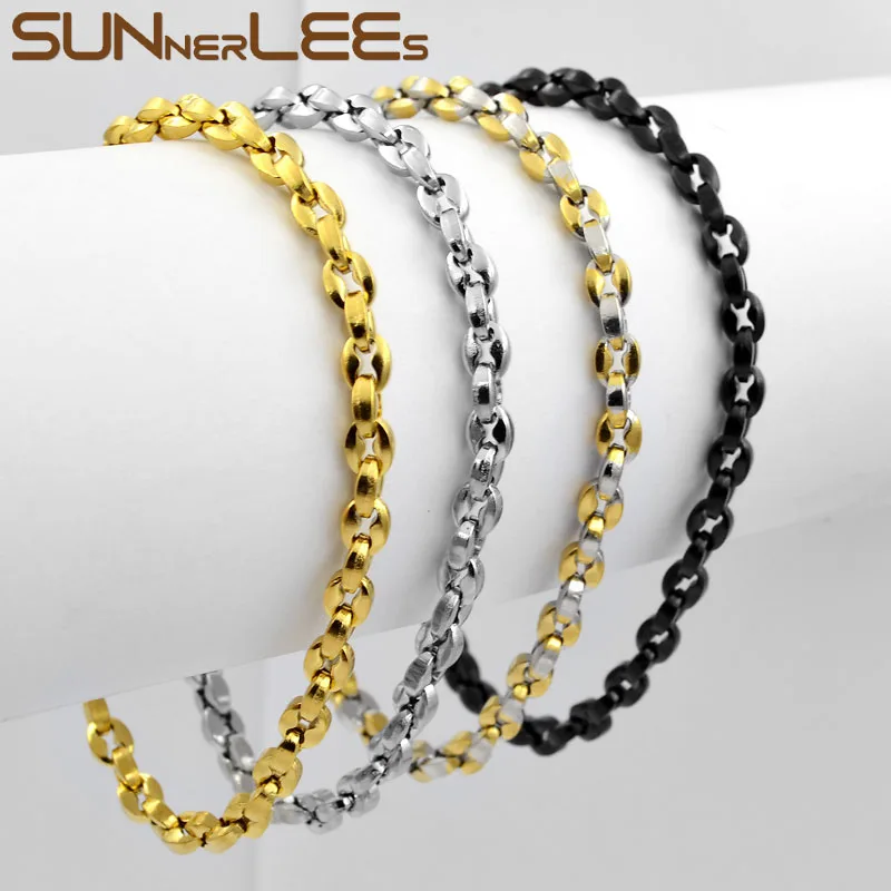 Браслет SUNNERLEES из нержавеющей стали 3 5 мм цепочка звеньев кофейных зерен