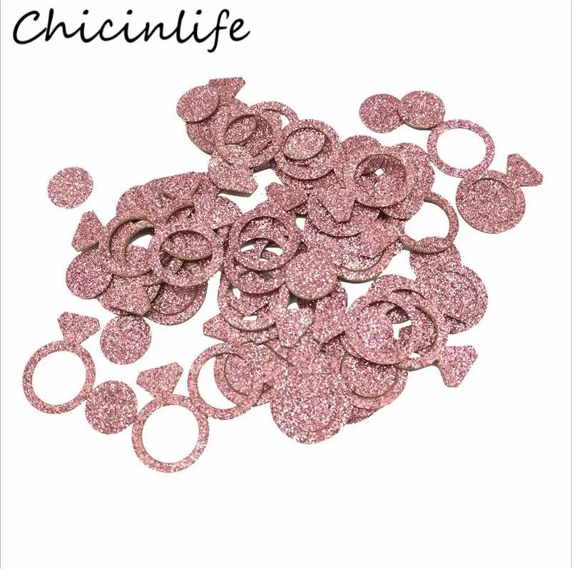 Rosegold Chicinlife 1 сумка с кольцом конфетти девичник вечерние день Святого Валентина обручение свадебный душ свадебный стол разброс - Цвет: Rosegold