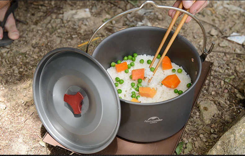 Naturehike Открытый Кемпинг большой 4L горшок Один Кемпинг подвесные горшки Пикник Плита Alumium кастрюля для 4-6 человек