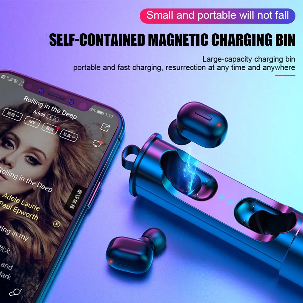 Мини Беспроводной наушники Bluetooth вкладыши TWS с V5.0 стерео наушник беспроводной