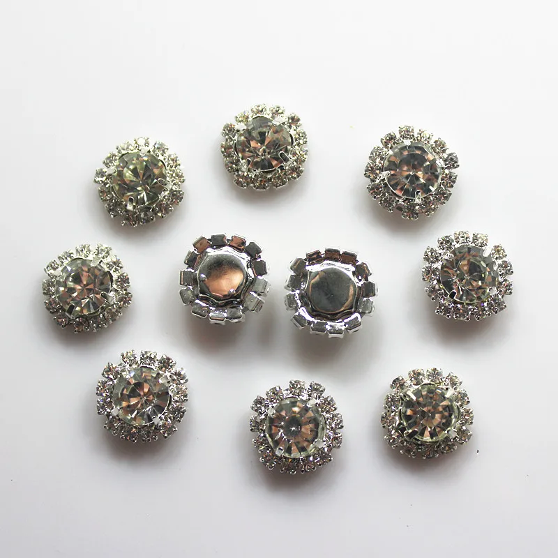 Круглые стразы диаметром 15 мм 100 шт. зеркальная пряжка с прозрачным кристаллом