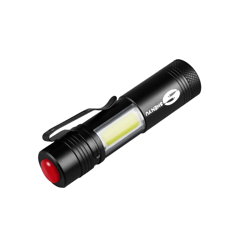 SHENYU удара мини-Penlight Cree светодиодный свет Портативный Cree Q5 светодиодный фонарик 4 Режим фокусировки факел Портативный строб лампы Фонари AA/14500 - Испускаемый цвет: cob