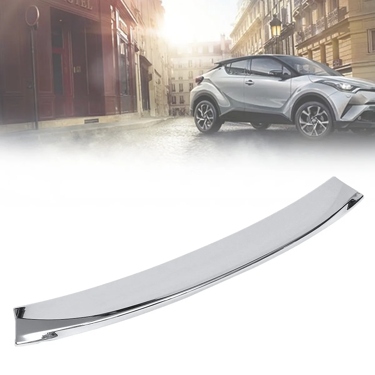 Для Toyota C-HR CHR 17-18 ABS Хромированная задняя дверь крыло спойлер крышка декор отделка водонепроницаемый не выцветает/Ржавчина 77x9,5 см легко установить