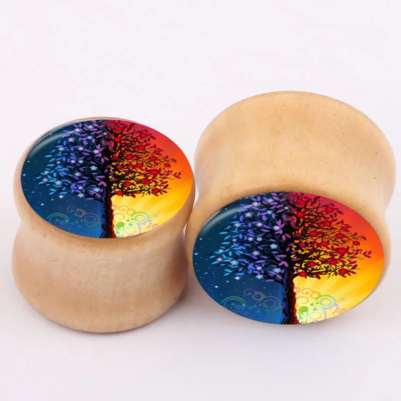 1 Pair Fashion Ear Expander Natural Wood Plug Gauges Flesh Tunnel Body Piercing Jewelry ear stretchers plugs and tunnels 6mm | Украшения и