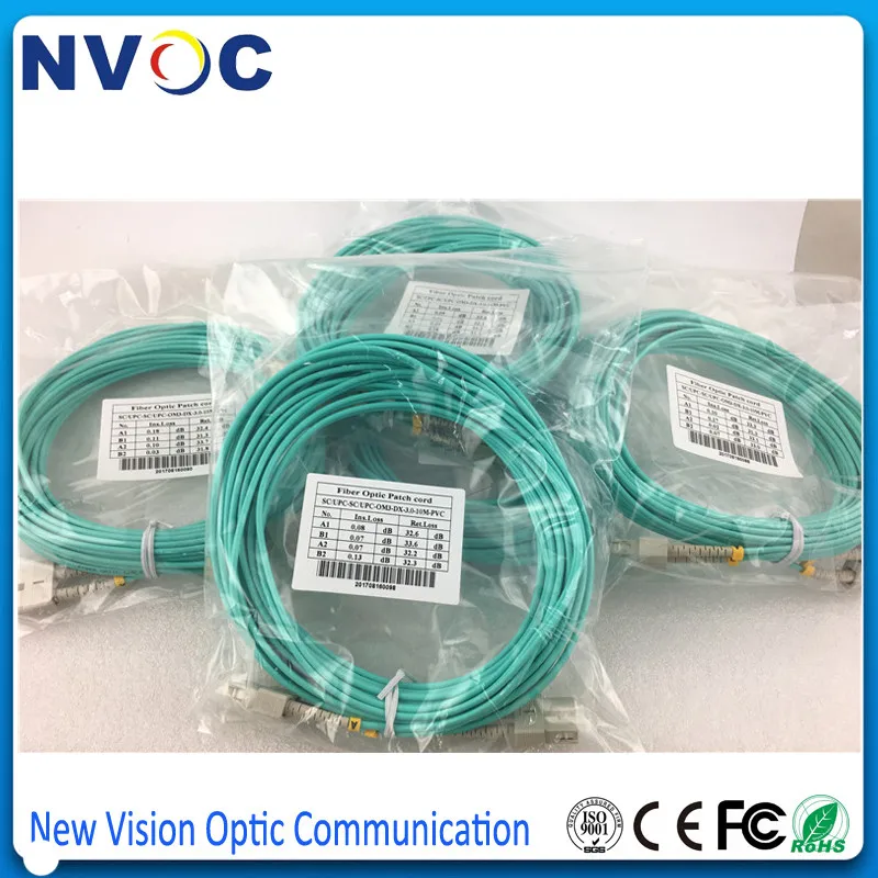 10 шт./лот Крытый SC м DX многомодовый (OM3 150) двойной г 50/125 мм Aqua SC/UPC Волоконно