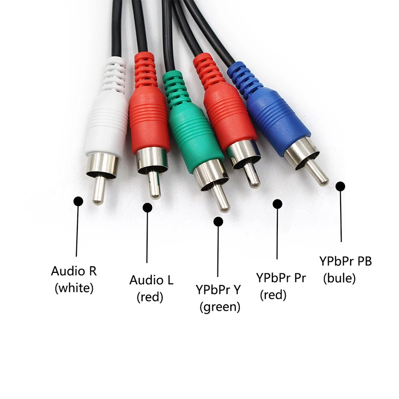 Ypbpr к HDMI конвертер совместим с PS2/3/4 и DVD XBOX 5RCA Мужской кабель HD 1080P аудио видео |