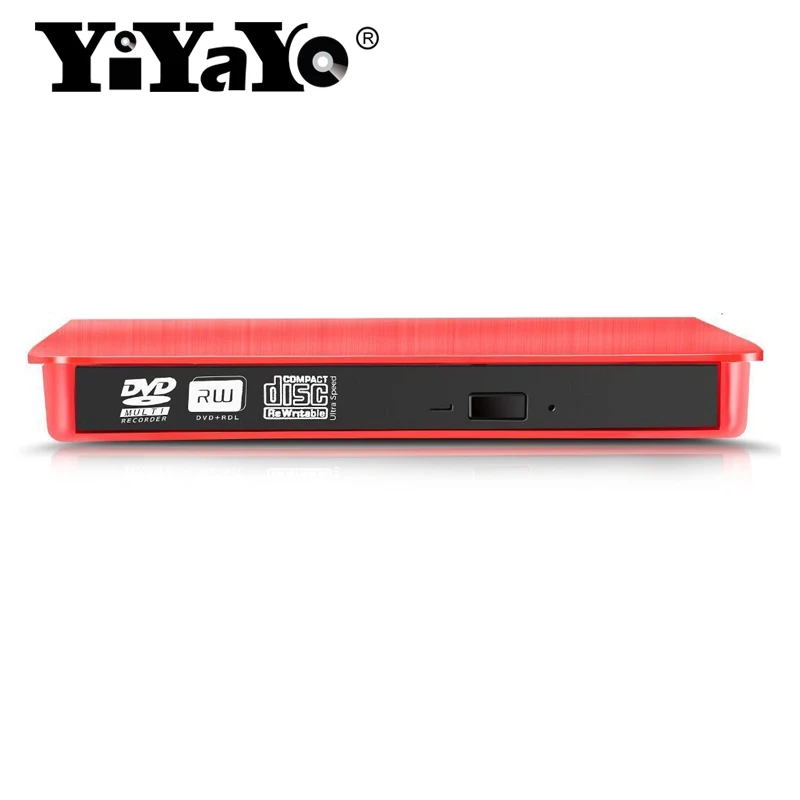 YiYaYo Внешний USB 2 0 устройство для чтения CD/DVD проигрывателя ультрапортативное