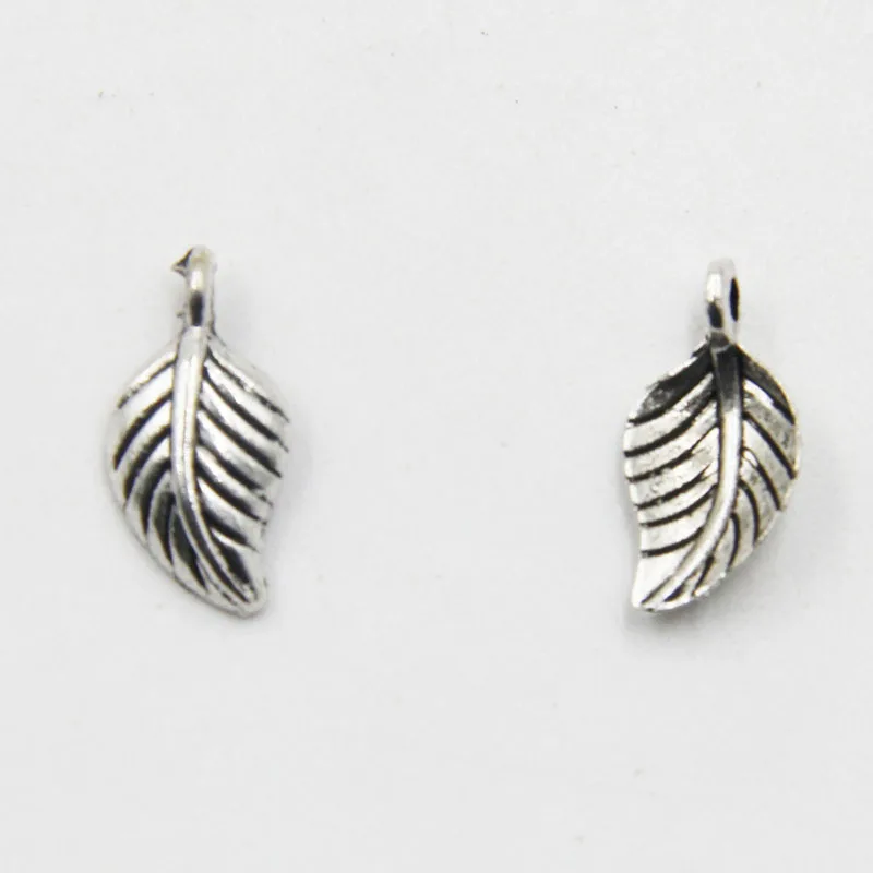 100pcs 7*15mm Antique Silver Metal Leaf Charms Pendant Fashion Jewelry For Bracelet Making Free Shipping! HJ00064 | Украшения и