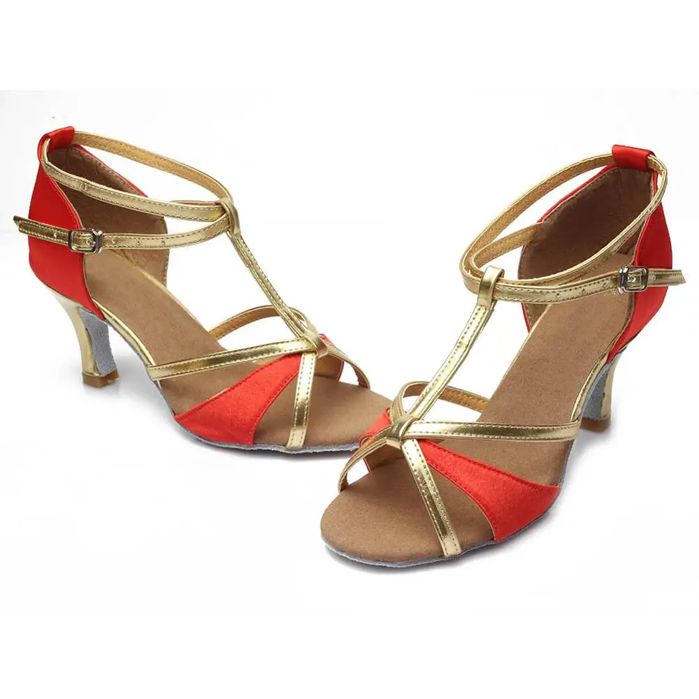 brand new womens tango ballroom latin dance shoes salsa dancing shoes 7cm5cm heeled hot sales 5colors free global shipping