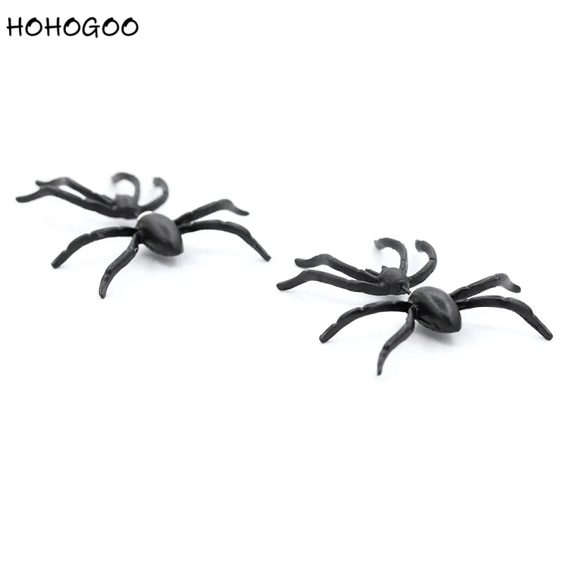 HOHOGOO 1 шт. 3D жуткий Черный Паук Серьги гвоздики для Хэллоуина вечерние пугающие