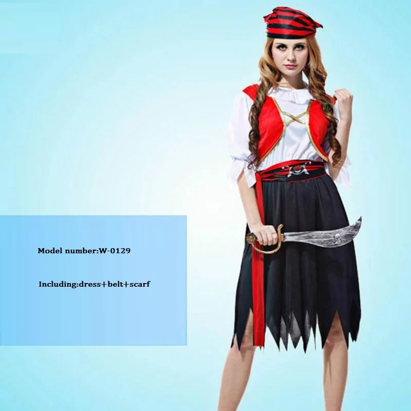 Masquerade Party Performance Wear Pirate Cosplay Costume Halloween Carnival Captain Adult Fancy Dress Role Playing Clothing |