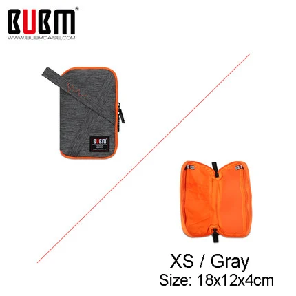 PDI-XS Gray BUBM дорожный кабель сумка портативный цифровой USB гаджет Органайзер жесткий диск для паспорта на молнии чехол для хранения комплект аксессуары - Цвет: PDI-XS Gray