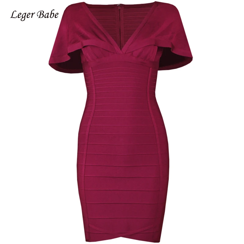

Новинка 2022, женские летние платья Leger Baby, накидка из полупрозрачного джерси с V-образным вырезом, элегантное Бандажное платье для ночного клу...