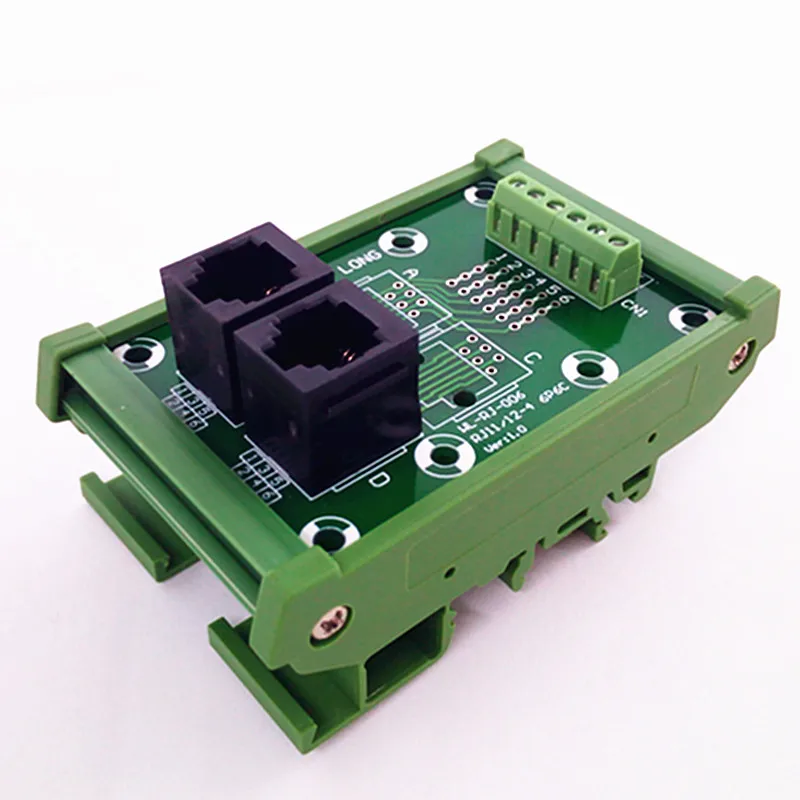Разъем RJ11/RJ12 6P6C 2-сторонний интерфейс DIN Rail Mount клеммный блок разъем. | Обустройство